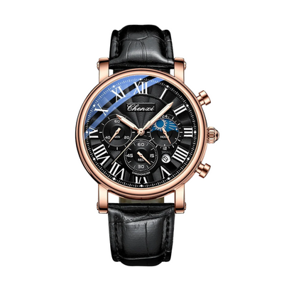 Gregory | Chrono Lunar Leather Watch | 44mm