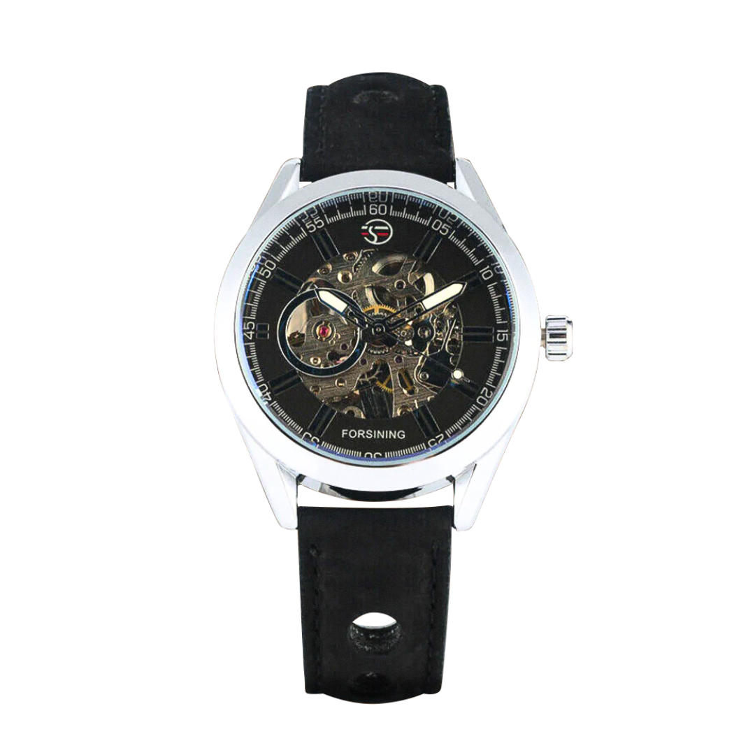 Felipe | Bold Men’s Skeleton Leather Watch