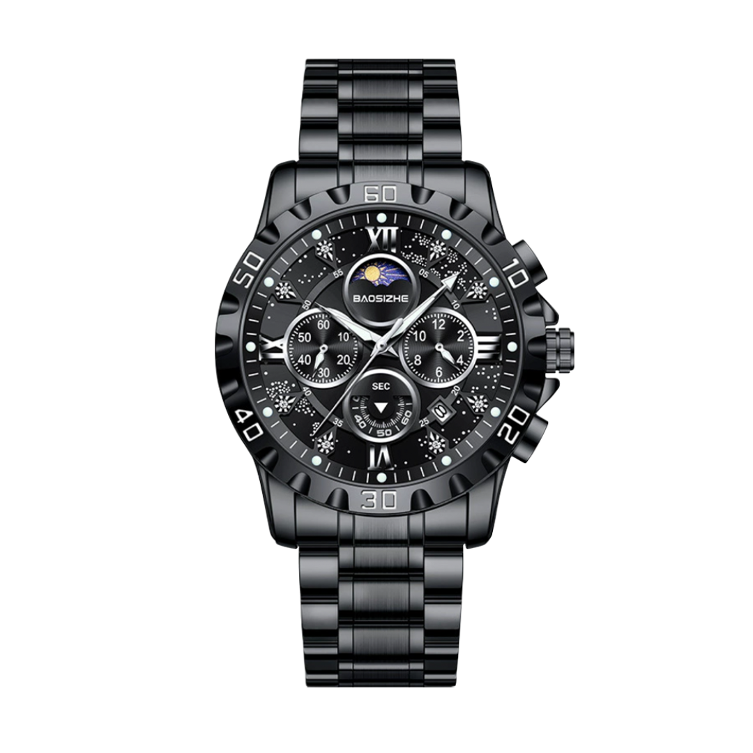 Rex | Opulent Chronograph Watch with Sleek Metal Band | 42mm