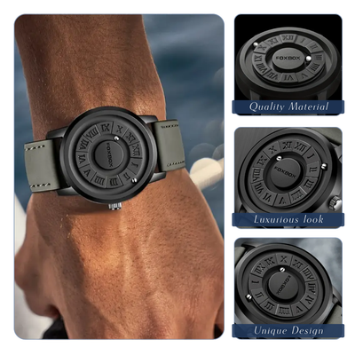 Max | Men's Stylish Black Dial Casual Wristwatch | 42mm
