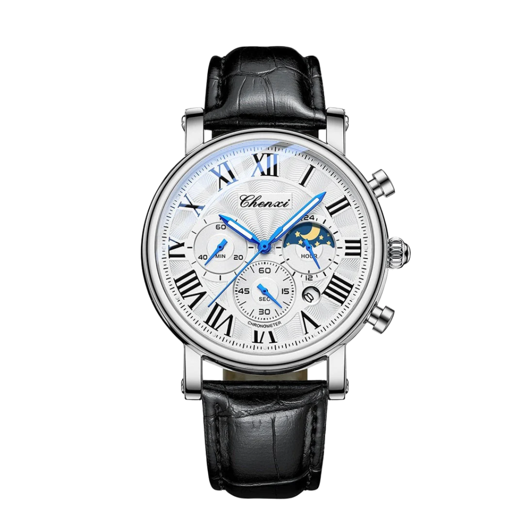 Gregory | Chrono Lunar Leather Watch | 44mm