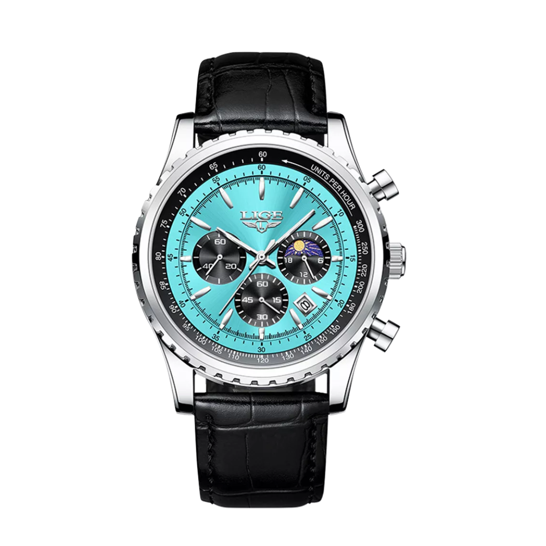 Leo | Elegant Chronograph Moon Phase Watch| 46mm