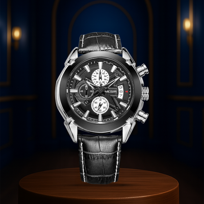 Jaxon | Sophisticated Leather Finish Bold Chronograph Watch