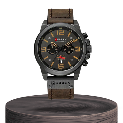 Isaac | Men's Retro Leather Wrist Watch | 45mm