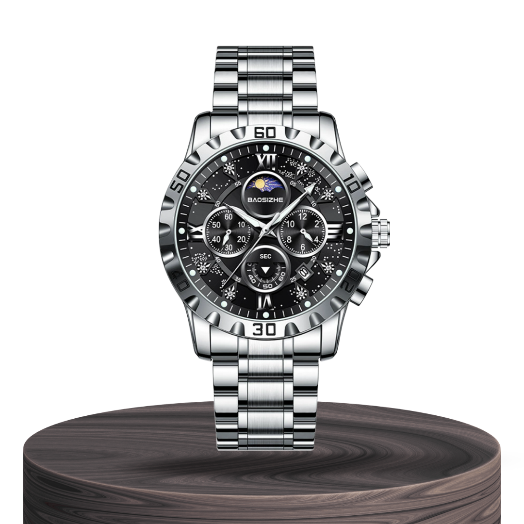 Rex | Opulent Chronograph Watch with Sleek Metal Band | 42mm