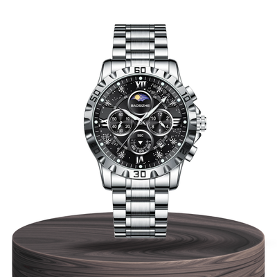 Rex | Opulent Chronograph Watch with Sleek Metal Band | 42mm
