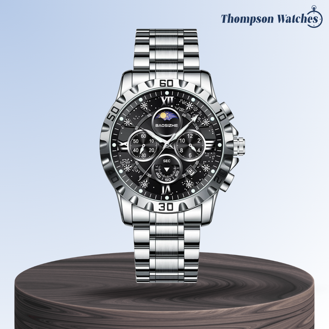 Rex | Opulent Chronograph Watch with Sleek Metal Band | 42mm