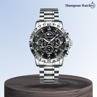 Rex | Opulent Chronograph Watch with Sleek Metal Band | 42mm
