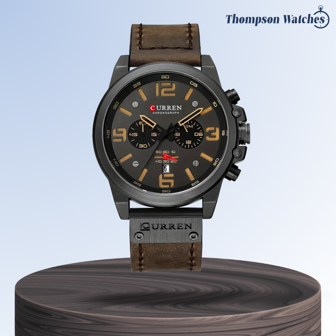 Isaac | Men's Retro Leather Wrist Watch – Thompson Watches