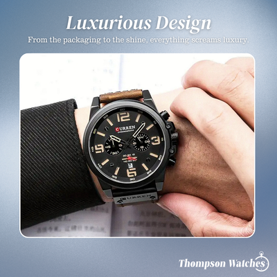 Isaac | Men's Retro Leather Wrist Watch | 45mm