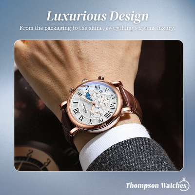 Gregory | Chrono Lunar Leather Watch | 44mm