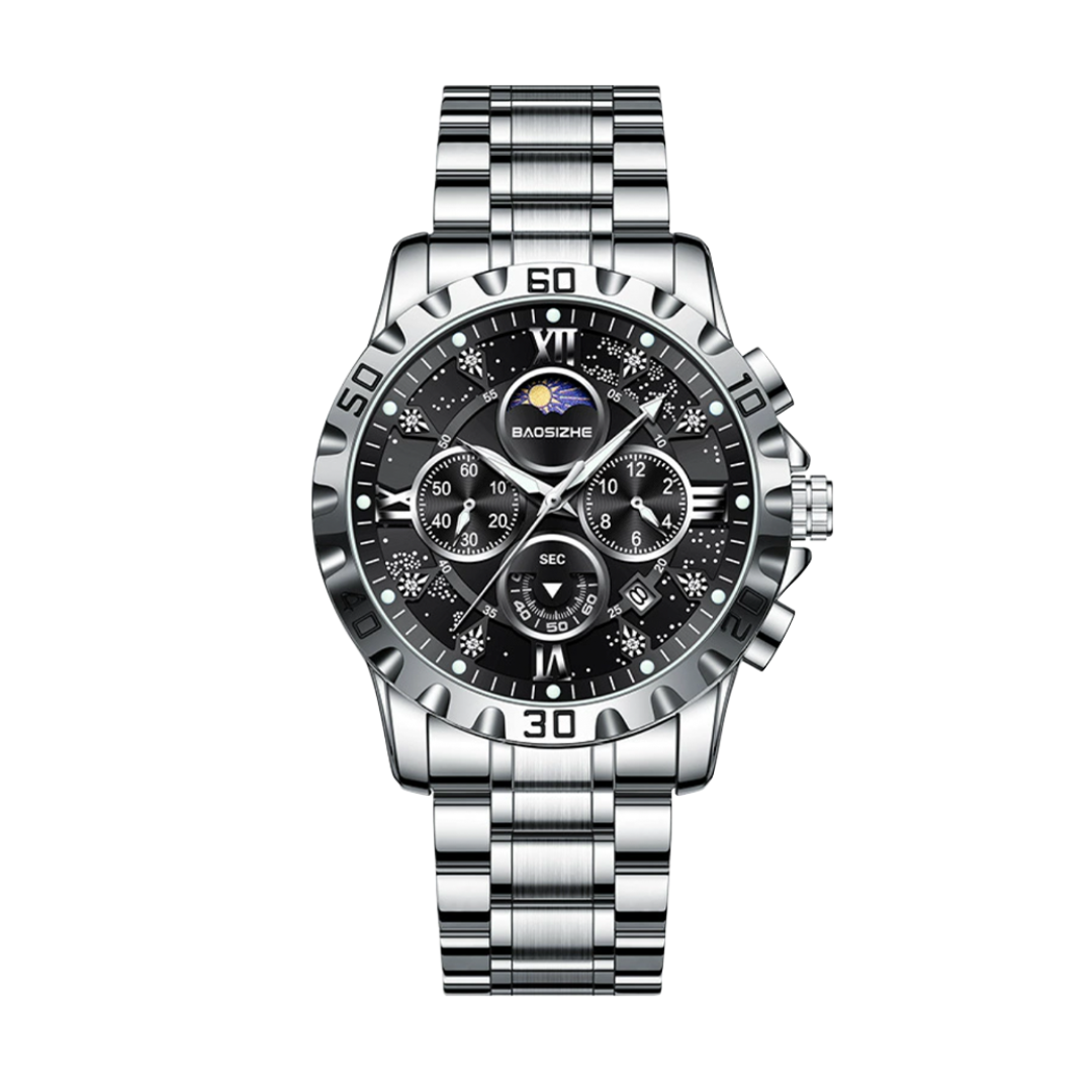 Rex | Opulent Chronograph Watch with Sleek Metal Band | 42mm