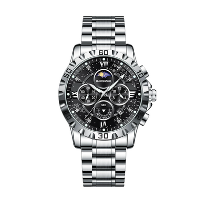 Rex | Opulent Chronograph Watch with Sleek Metal Band | 42mm