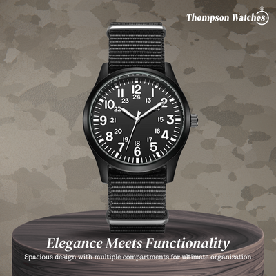 Nicolas | Luminous Field Watch with Tactical Strap | 41mm