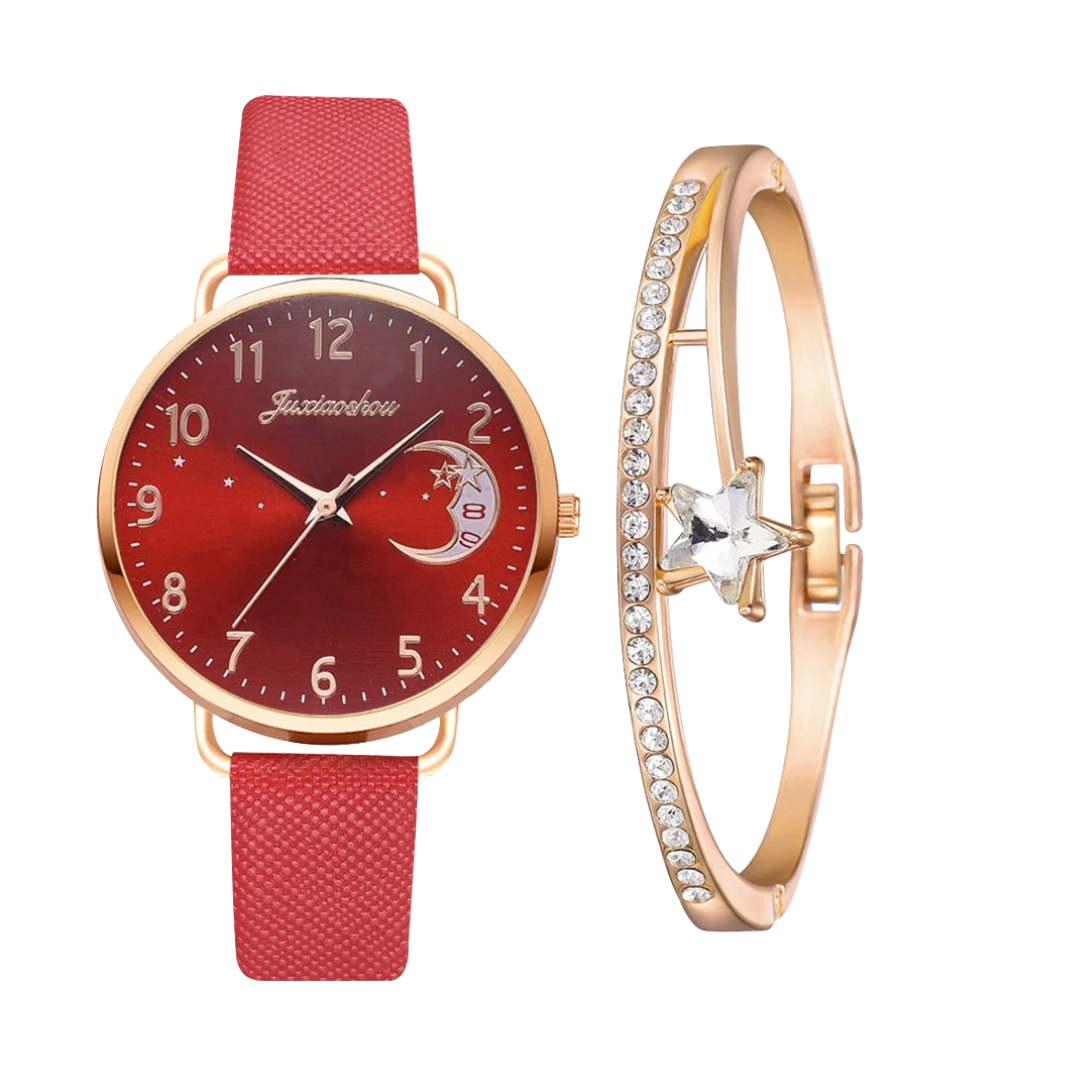 Sierra | Moon Number Dial Watch and Bracelets Set
