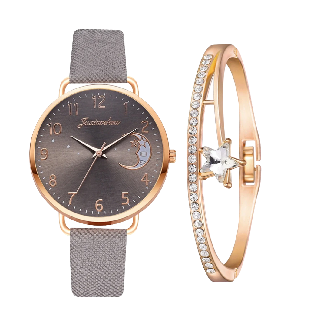 Sierra | Moon Number Dial Watch and Bracelets Set