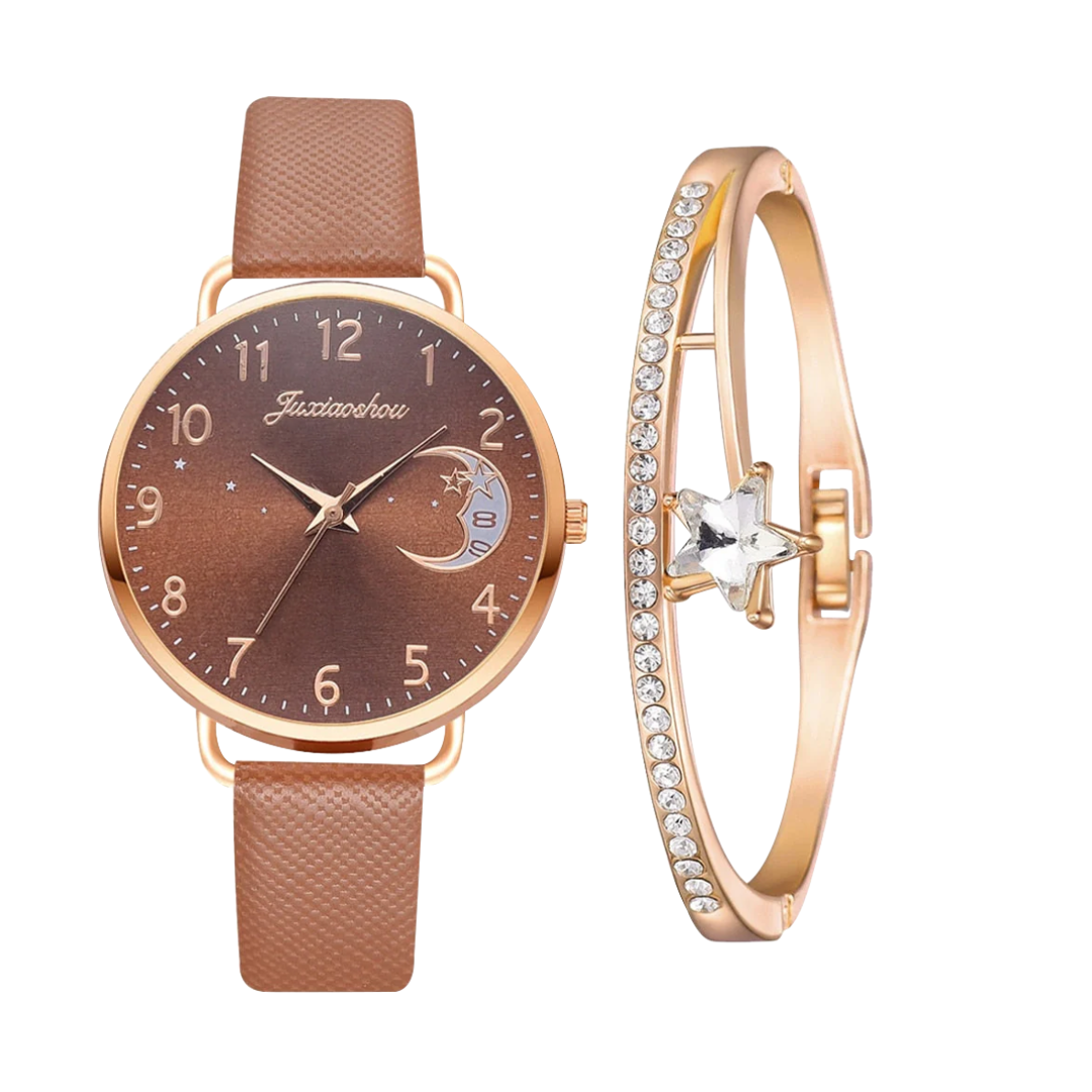 Sierra | Moon Number Dial Watch and Bracelets Set