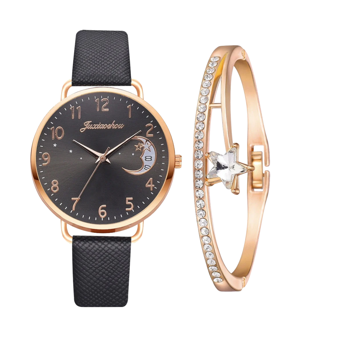 Sierra | Moon Number Dial Watch and Bracelets Set