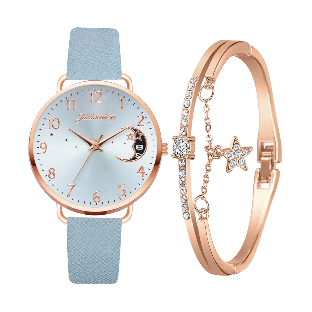 Sierra | Moon Number Dial Watch and Bracelets Set