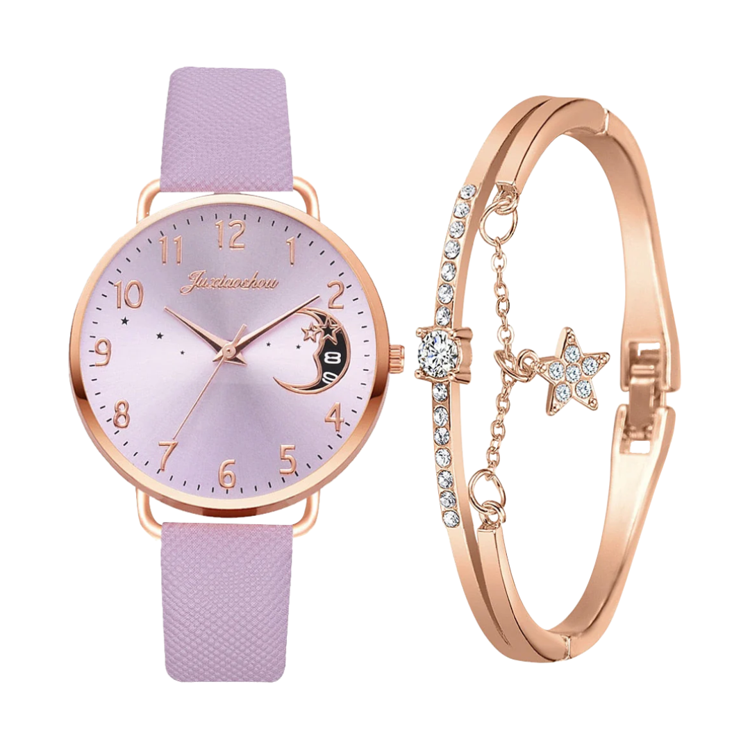 Sierra | Moon Number Dial Watch and Bracelets Set