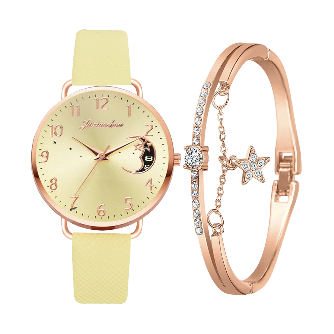 Sierra | Moon Number Dial Watch and Bracelets Set