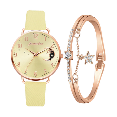 Sierra | Moon Number Dial Watch and Bracelets Set