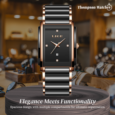 Claudine | Sleek Minimalist Women’s Square Watch| 34 mm