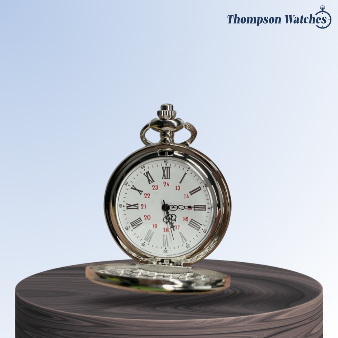 Luther | Classic Silver Pocket Watch | 45mm