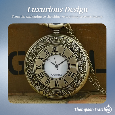 Russo | Roman Numeral Ornate Pocket Watch | 45mm