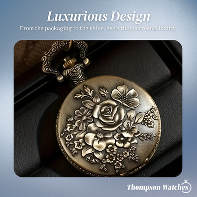Cornet | Bronze Floral Embossed Pocket Watch | 45mm