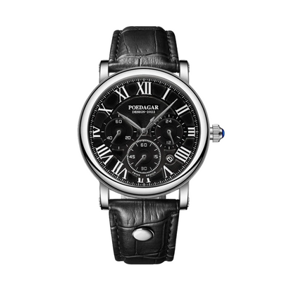 Lucas | Timed Precision Leather Chronograph Watch | 40mm